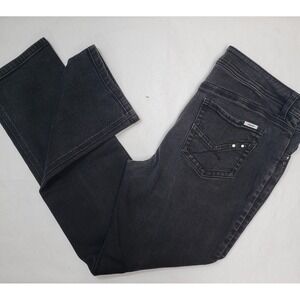 Chico's So Slimming Jeans Women's Size 1 Short 8 Black Wash Mid Rise Studded